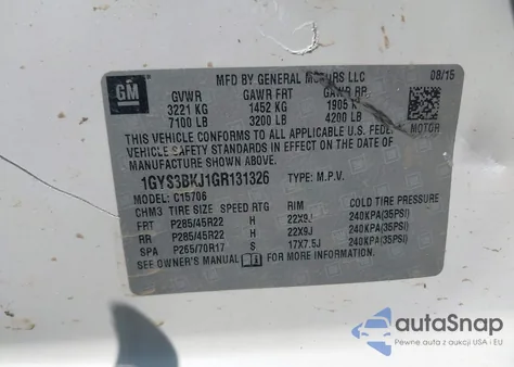 2016 Cadillac Escalade Luxury Collection from USA, damaged, VIN 1GYS3BKJ1GR131326